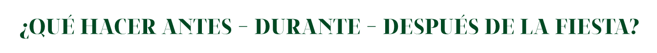 ¿QUÉ HACER ANTES - DURANTE - DESPUÉS DE LA FIESTA?