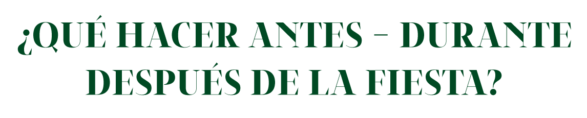 ¿QUÉ HACER ANTES - DURANTE - DESPUÉS DE LA FIESTA?